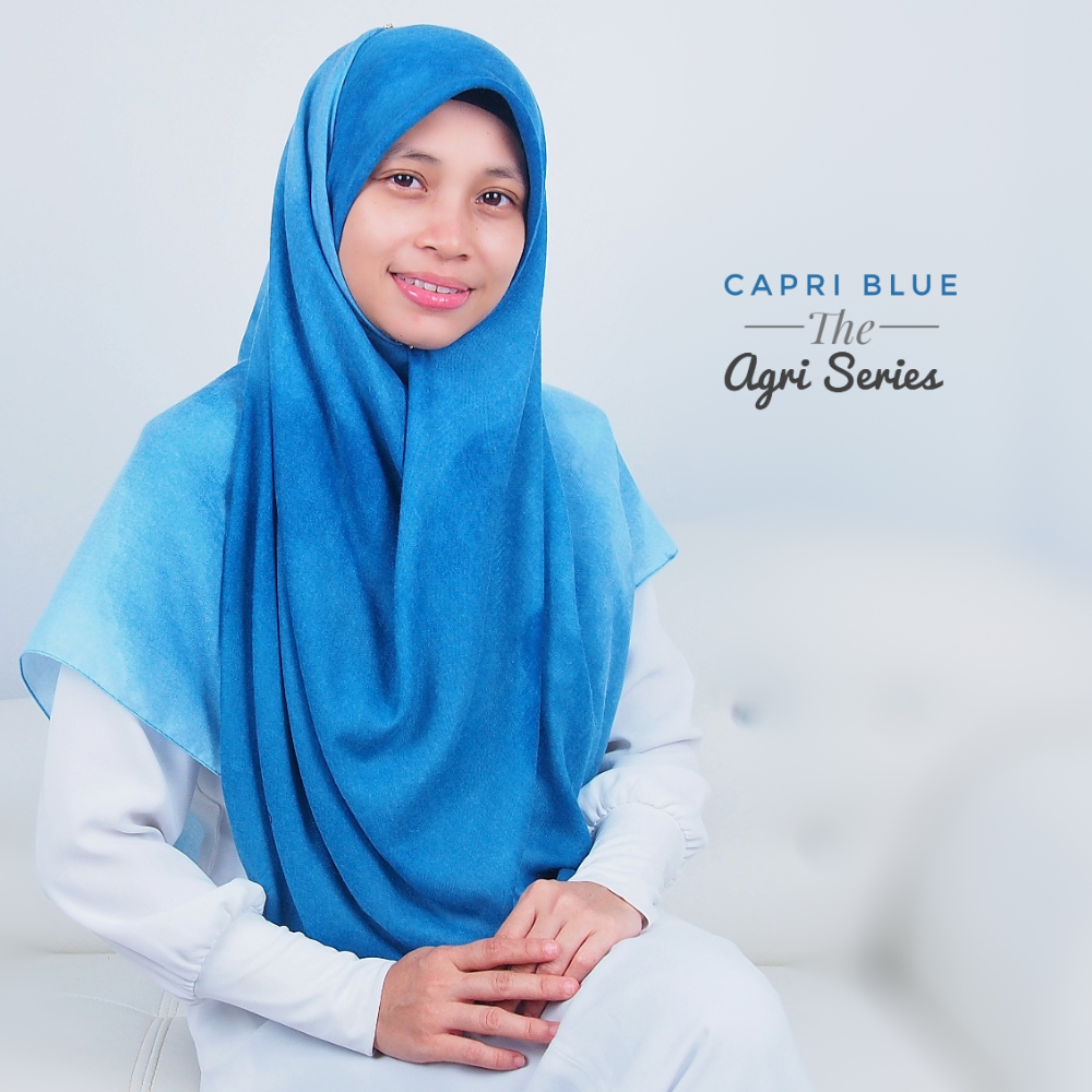 Tudung Bawal Labuh Cotton Turki Bidang 60 Capri Blue | AnnurNida
