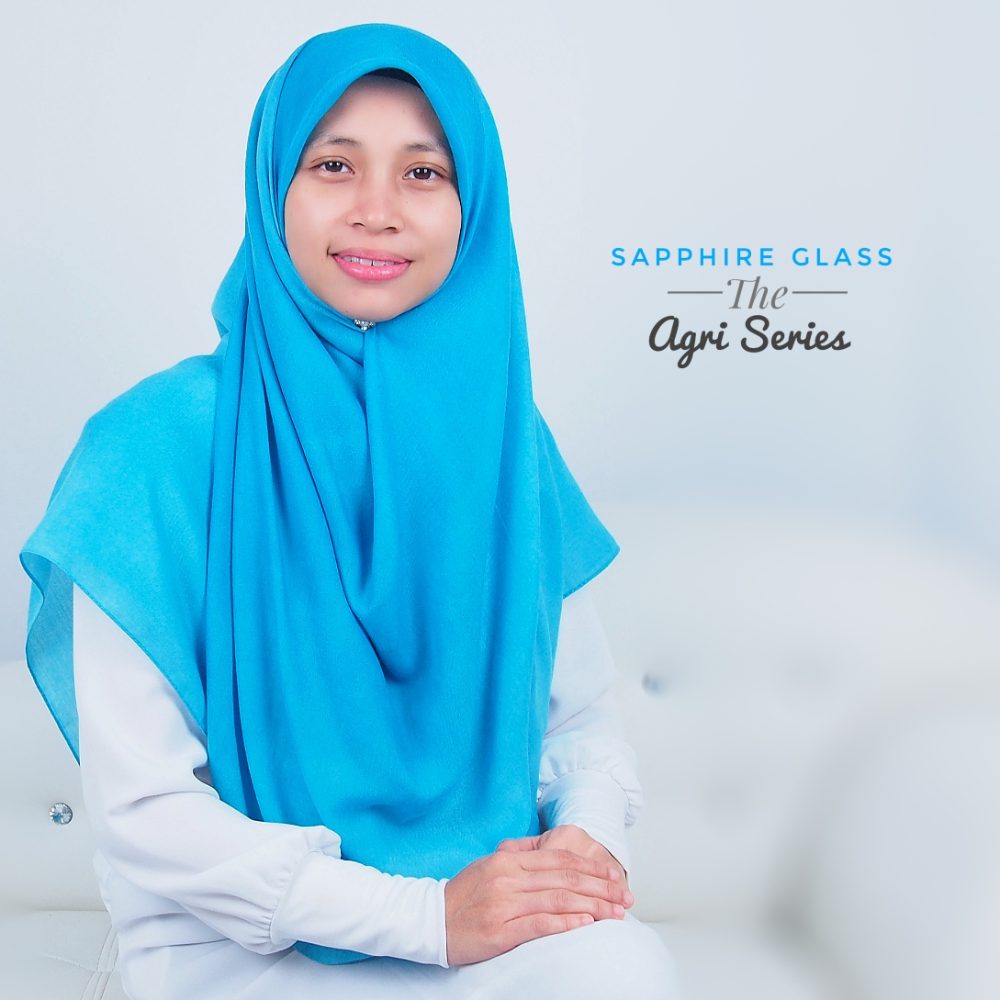 Tudung Bawal Labuh Cotton Turki Bidang 60 Sapphire Glass | AnnurNida